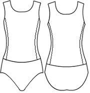 Low bodice Scoopneck w/side panels