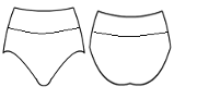 Dance panties with rollover waistband