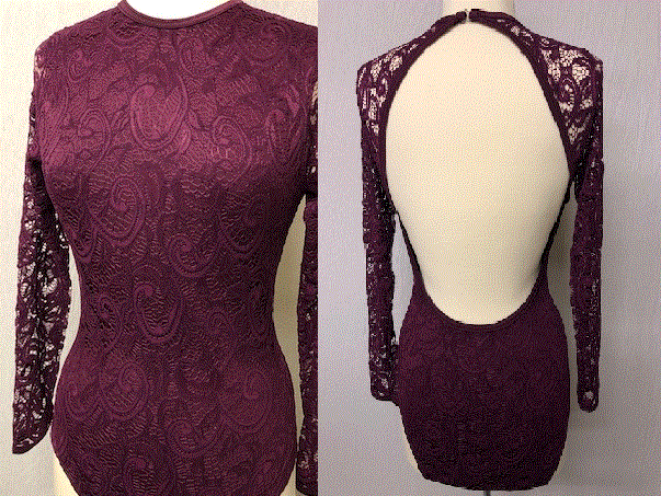 Lace Overlay Open Back Leotard