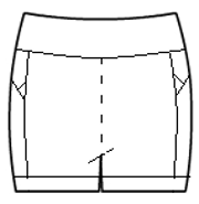 Side pocketed hot pants with rollover waistband and leg accents