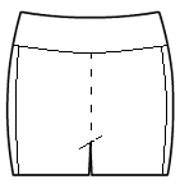 Side racing stripe with rollover waistband