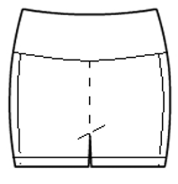 Yoked Hot pants with leg and side racing stripe