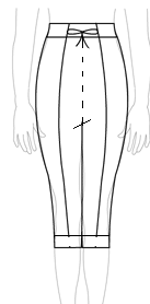 Front racing stripe capri leggings with drawstring waistband