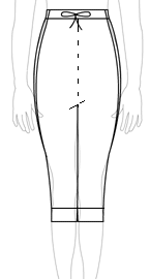 Side racing stripe capri leggings with drawstring waistband