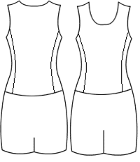 Low bodice boatneck with side panels