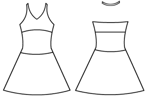 Empire V Neck Halter Dress